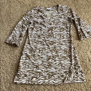 Jude Connally Brown and White Patterned Dress
